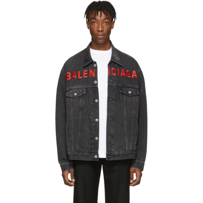 balenciaga logo denim jacket