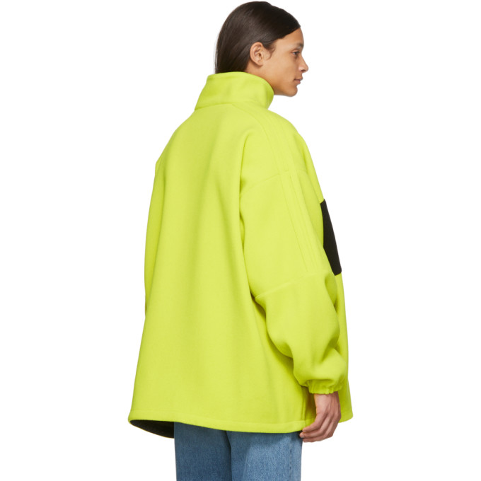 BALENCIAGA BALENCIAGA YELLOW WOOL LOGO ZIP-UP JACKET
