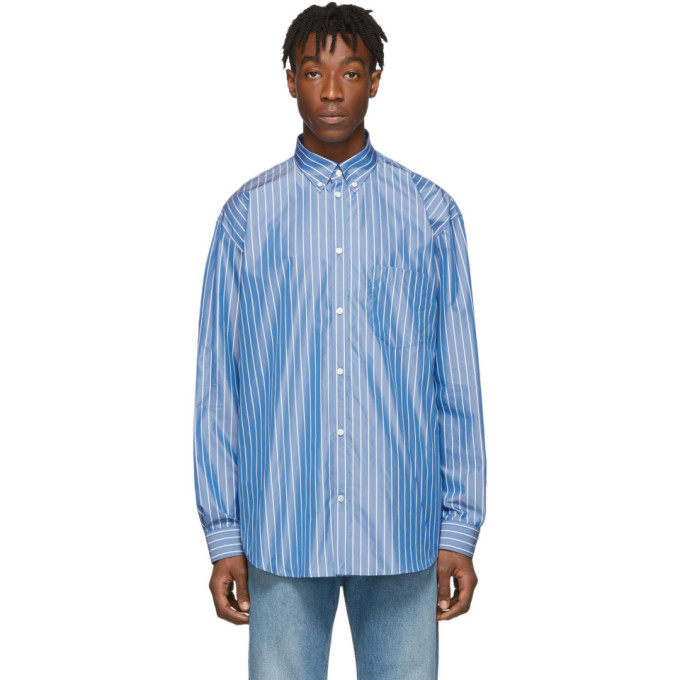 balenciaga blue striped shirt