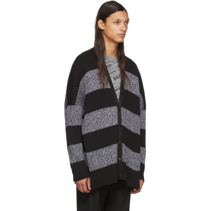 BALENCIAGA BALENCIAGA BLACK AND WHITE STRIPEY CARDIGAN
