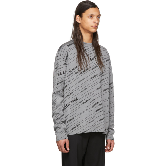 BALENCIAGA BALENCIAGA GREY JACQUARD SWEATER
