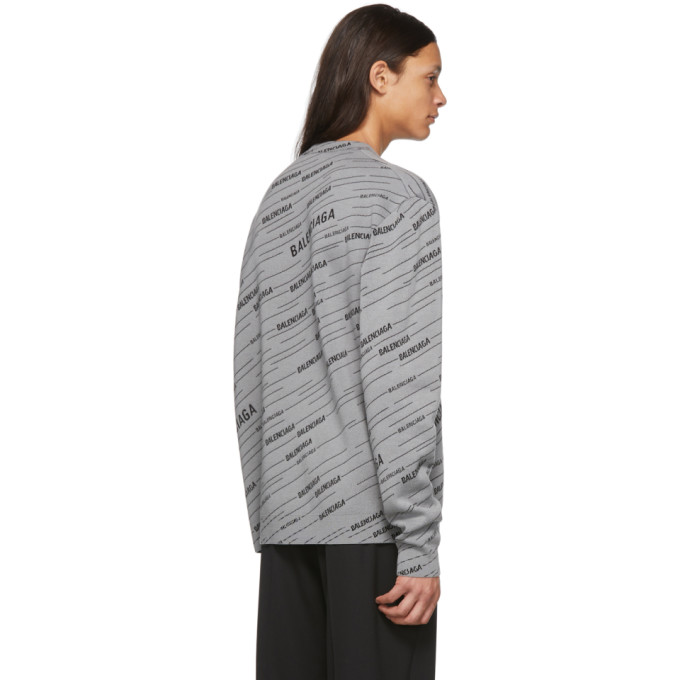 BALENCIAGA BALENCIAGA GREY JACQUARD SWEATER