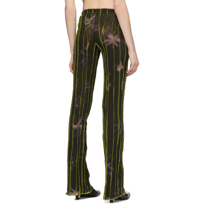 HELENAMANZANO HELENAMANZANO SSENSE EXCLUSIVE GREEN 3D STRIPE LOUNGE PANTS