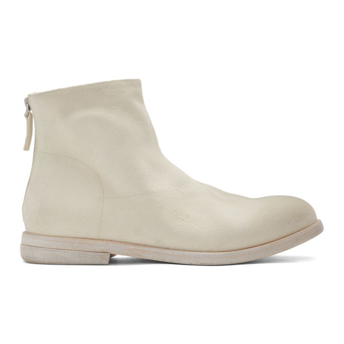 MARSÈLL MARSELL WHITE SUEDE LISTOLO BOOTS