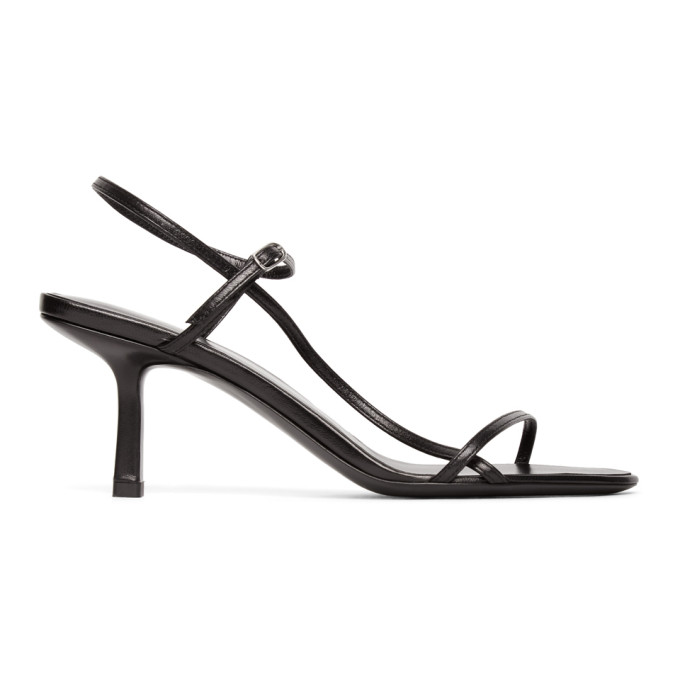 THE ROW THE ROW BLACK BARE HEELED SANDALS