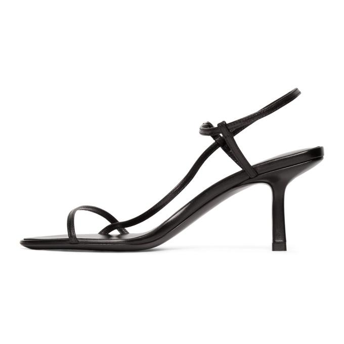 THE ROW THE ROW BLACK BARE HEELED SANDALS