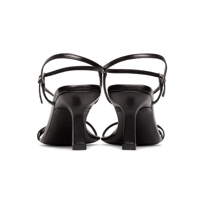 THE ROW THE ROW BLACK BARE HEELED SANDALS