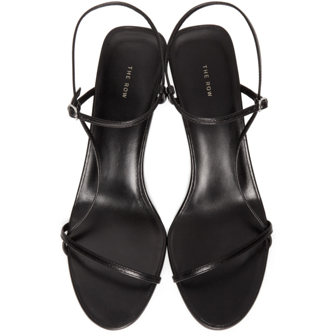 THE ROW THE ROW BLACK BARE HEELED SANDALS