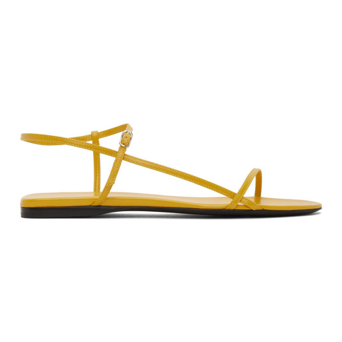 THE ROW THE ROW YELLOW BARE FLAT SANDALS