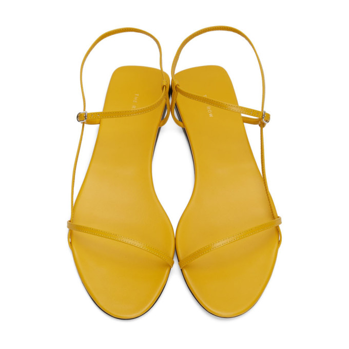 THE ROW THE ROW YELLOW BARE FLAT SANDALS