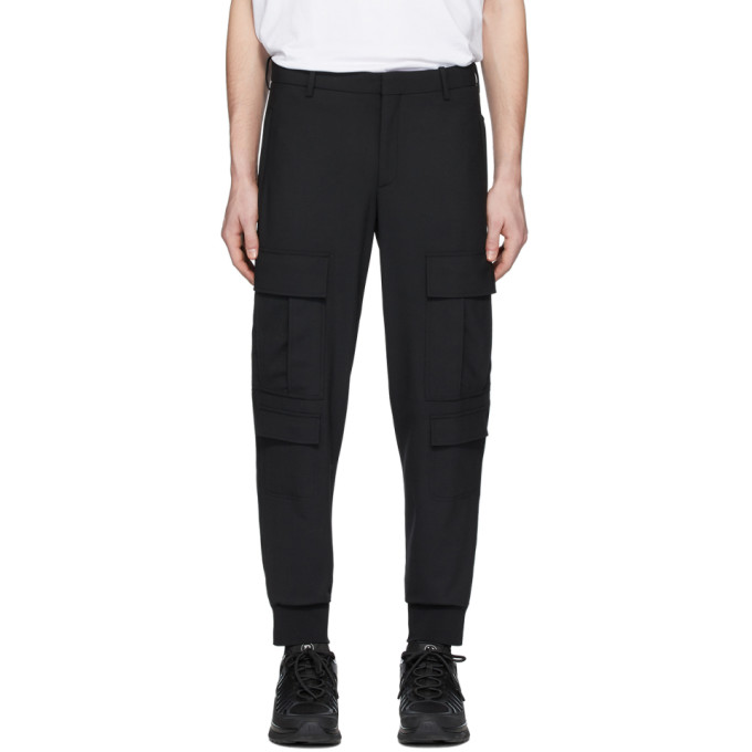 NEIL BARRETT NEIL BARRETT BLACK WOOL CARGO PANTS