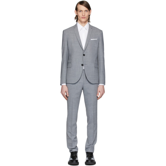 Neil Barrett Grey Fine Travel Suit In 364 Smoke