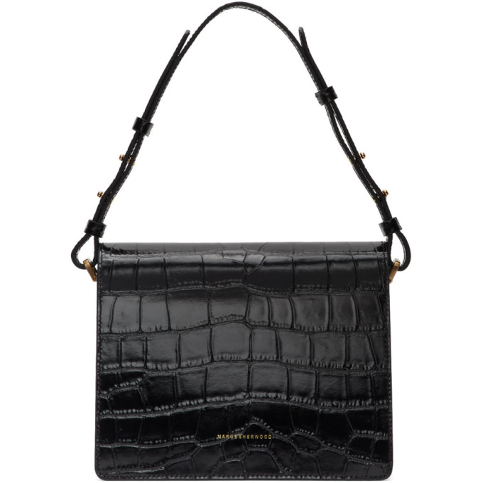 Marge Sherwood Vintage Brick Croc Embossed Leather Bag In Dark