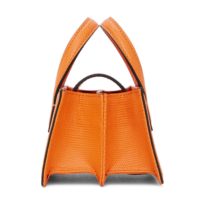 Marge Sherwood Grandma Mini Bag In Orange Lizard Embossed Leather