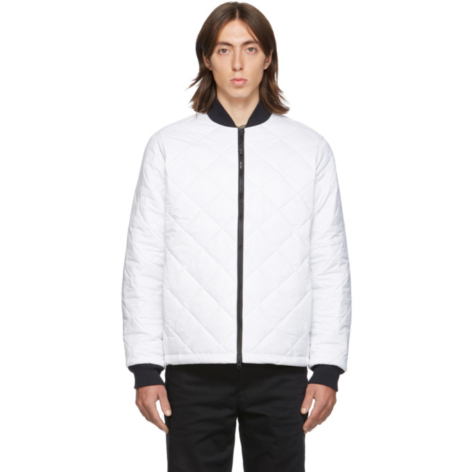 THE VERY WARM THE VERY WARM SSENSE EXCLUSIVE WHITE LIGHT QUILTED BOMBER JACKET