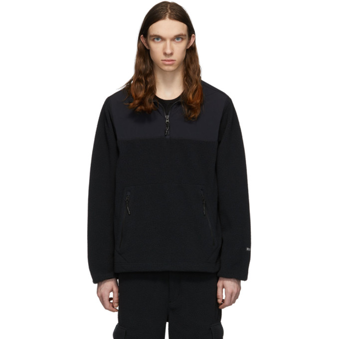 THE VERY WARM THE VERY WARM BLACK FLEECE ZIP PULLOVER