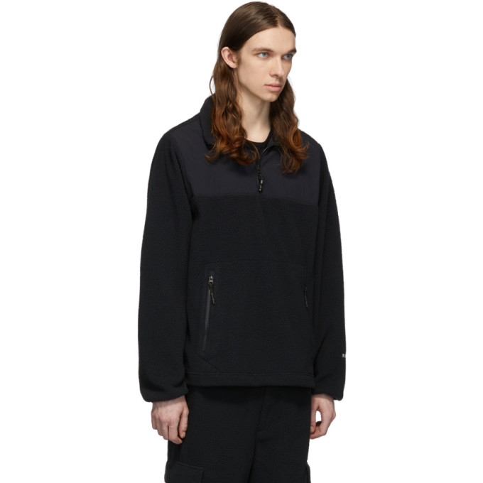 THE VERY WARM THE VERY WARM BLACK FLEECE ZIP PULLOVER