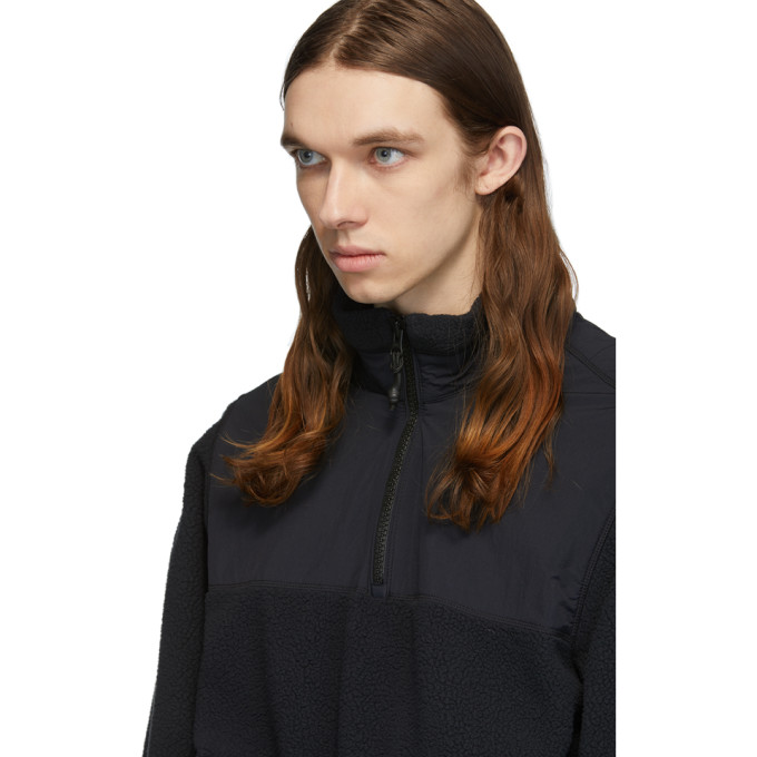 THE VERY WARM THE VERY WARM BLACK FLEECE ZIP PULLOVER