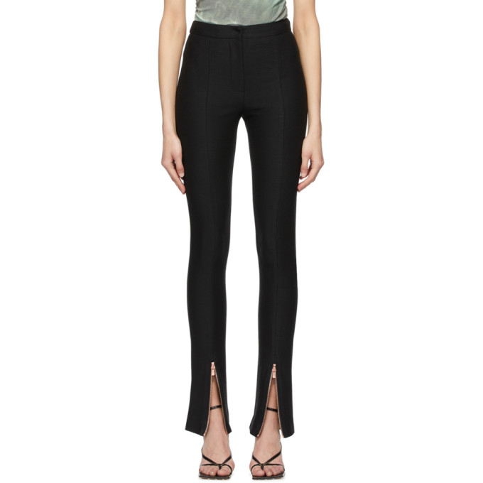 Andersson Bell Black Flared Zipper Trousers