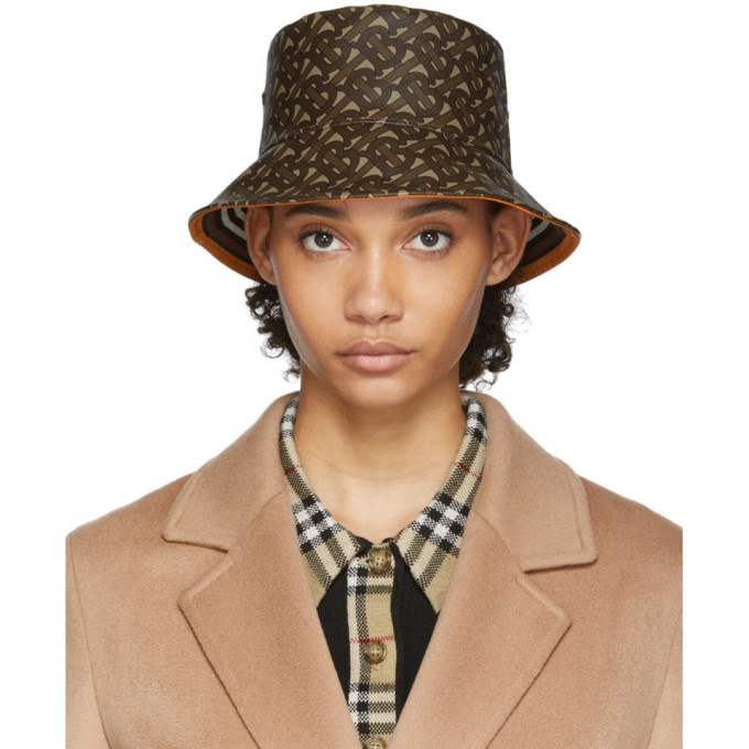 BURBERRY BURBERRY BROWN MONOGRAM BUCKET HAT