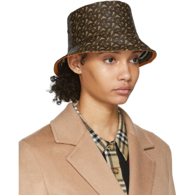 BURBERRY BURBERRY BROWN MONOGRAM BUCKET HAT