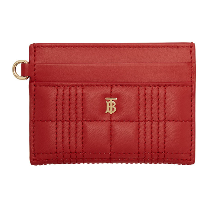 red burberry card holder