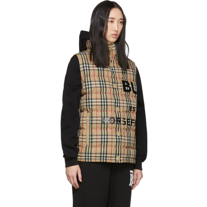BURBERRY BURBERRY BEIGE DOWN STERLING VEST
