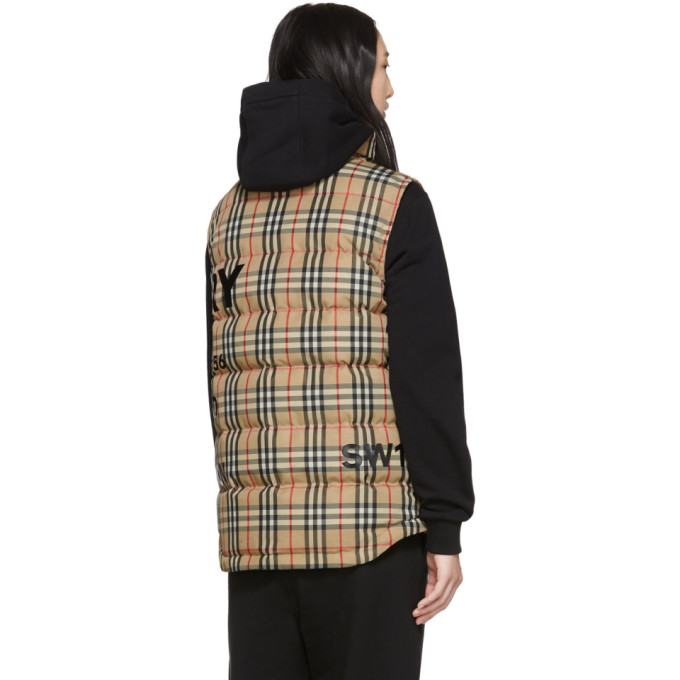 BURBERRY BURBERRY BEIGE DOWN STERLING VEST