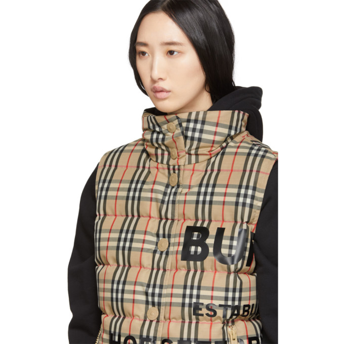 BURBERRY BURBERRY BEIGE DOWN STERLING VEST