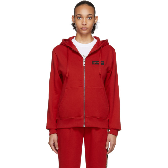 BURBERRY BURBERRY RED AUBREE HOODIE