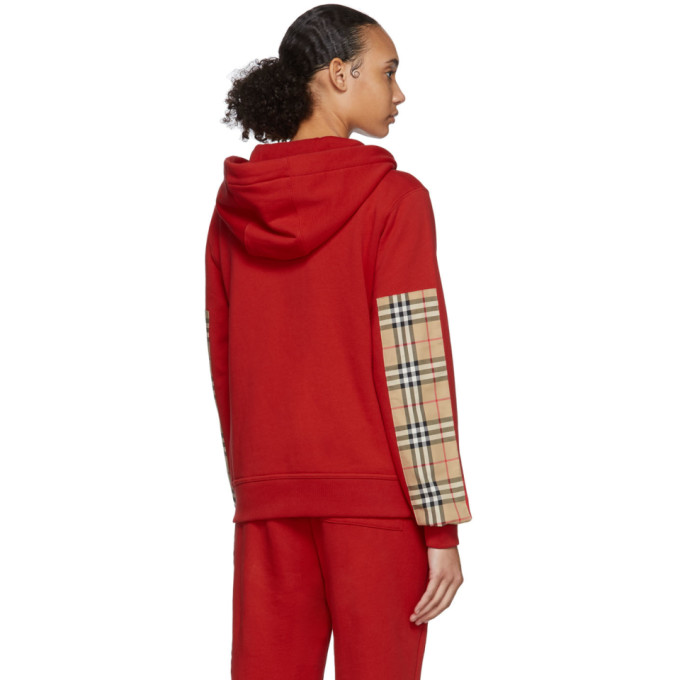 BURBERRY BURBERRY RED AUBREE HOODIE