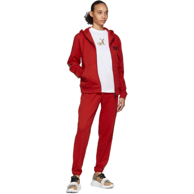 BURBERRY BURBERRY RED AUBREE HOODIE