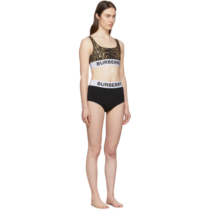 BURBERRY BLACK & BROWN LEOPARD SPORTY BIKINI