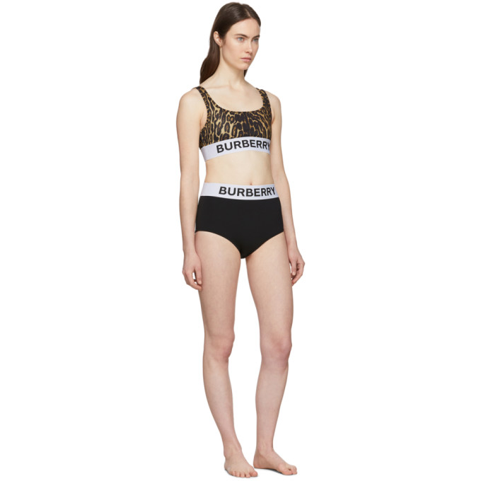 BURBERRY BLACK & BROWN LEOPARD SPORTY BIKINI