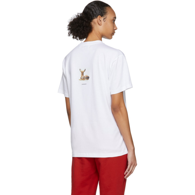 BURBERRY WHITE DEER T-SHIRT