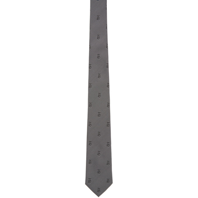 BURBERRY BURBERRY GREY HOUNDSTOOTH MANSTON TIE