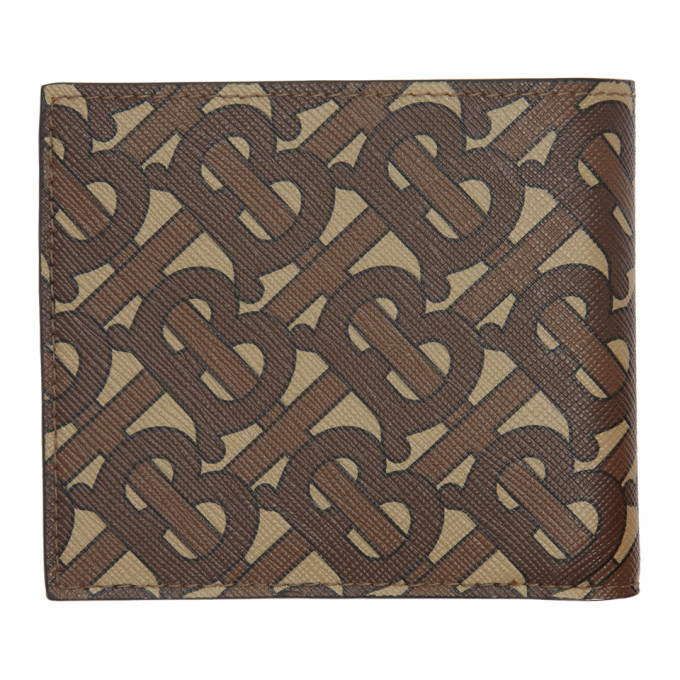 BURBERRY Brown Monogram E-Canvas Wallet