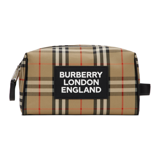 BURBERRY BURBERRY BEIGE VINTAGE CHECK HART POUCH