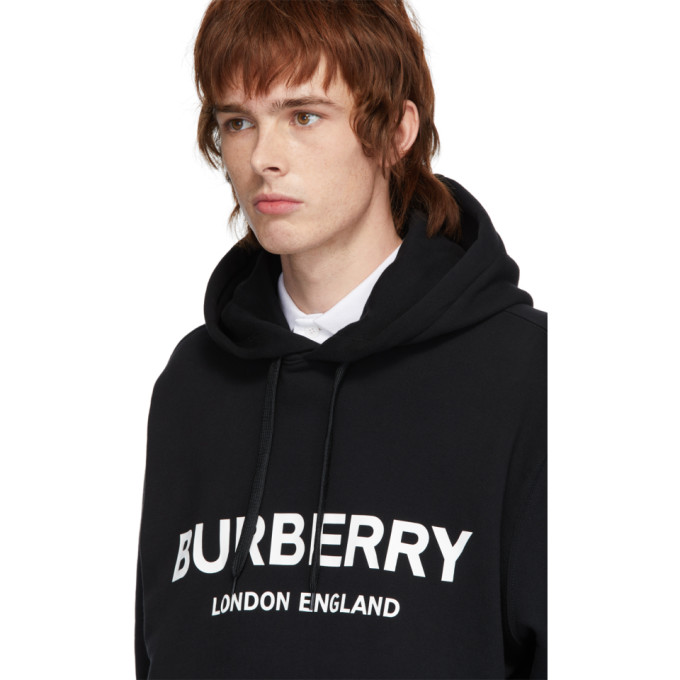 BURBERRY BURBERRY BLACK LEXSTONE LOGO HOODIE
