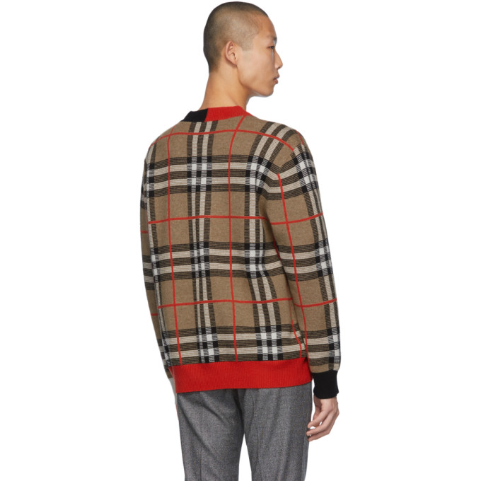 BURBERRY BURBERRY BROWN CHECK DUGGAN SWEATER