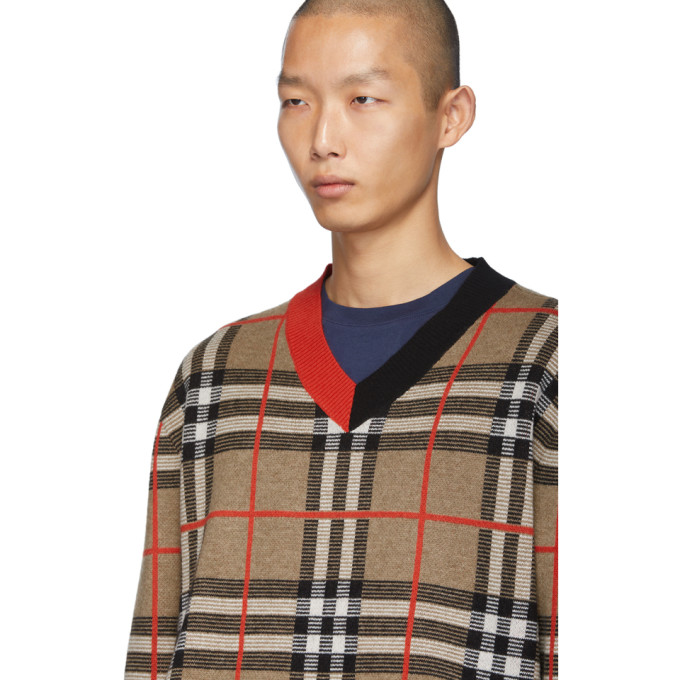 BURBERRY BURBERRY BROWN CHECK DUGGAN SWEATER
