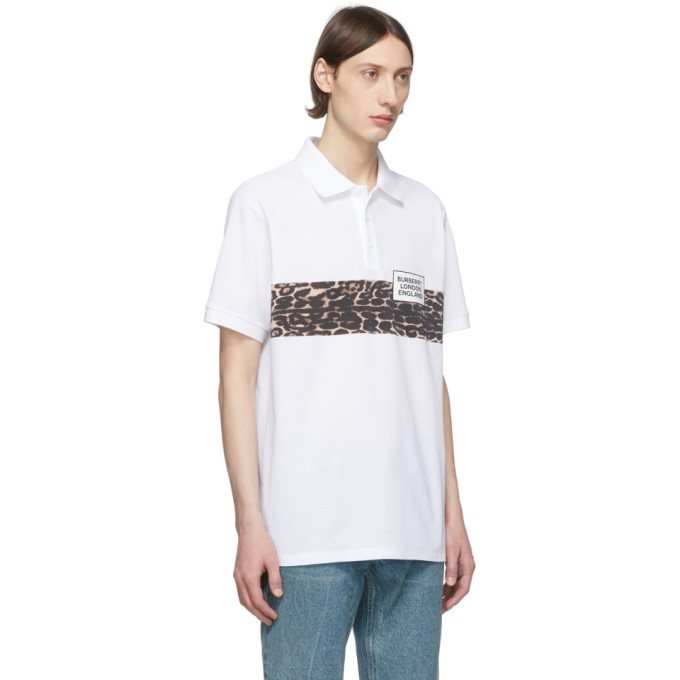 BURBERRY BURBERRY WHITE SOMERVILLE PRINTED POLO