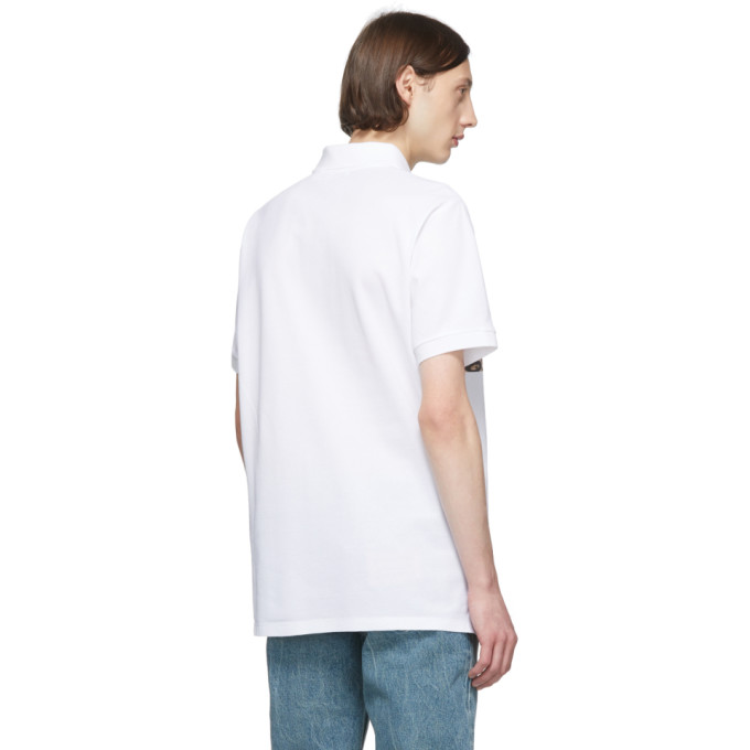 BURBERRY BURBERRY WHITE SOMERVILLE PRINTED POLO