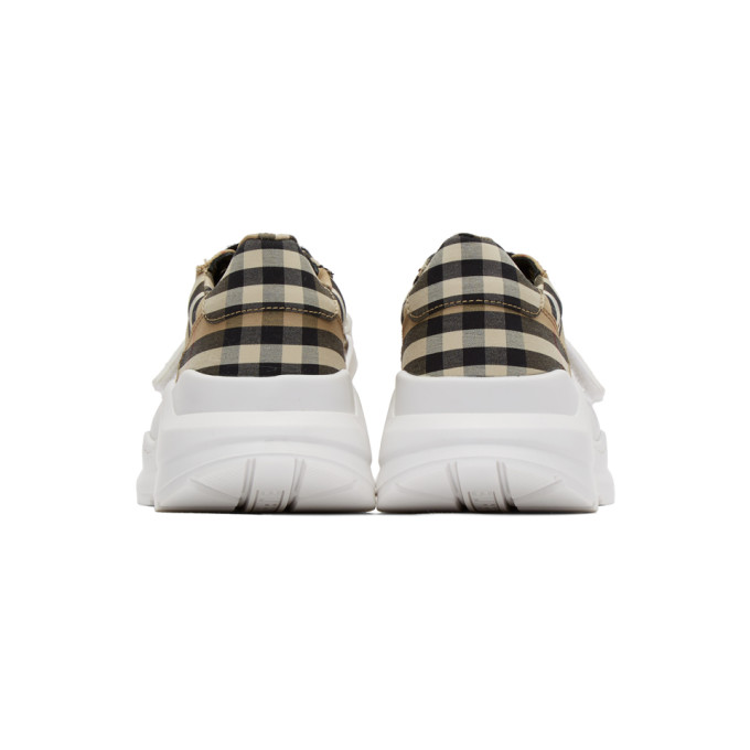 BURBERRY BURBERRY BEIGE CHECK REGIS SNEAKERS