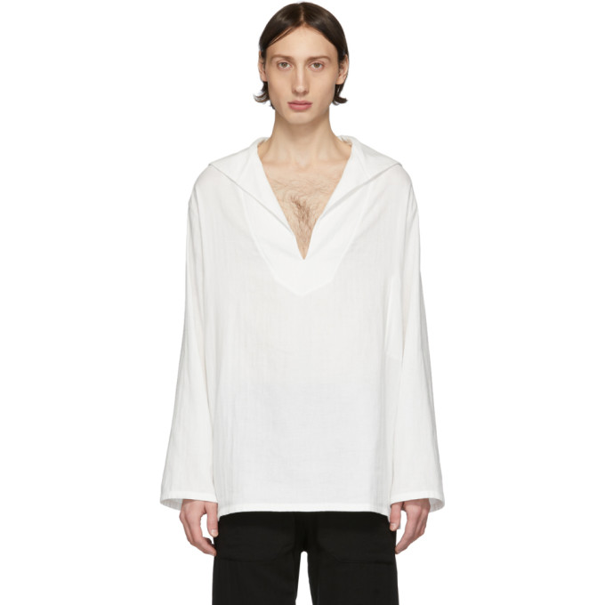 ANN DEMEULEMEESTER ANN DEMEULEMEESTER OFF-WHITE ISLE LONG SLEEVE SHIRT