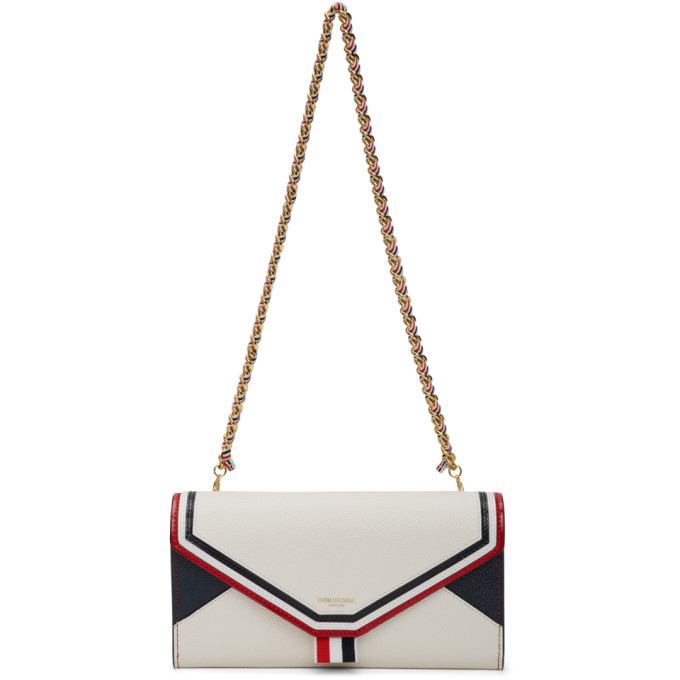 THOM BROWNE THOM BROWNE WHITE ENVELOPE CONTINENTAL WALLET BAG