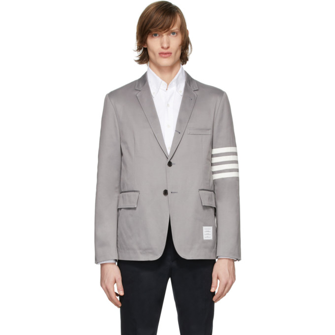 Thom Browne Grey Unconstructed Classic 4-Bar Blazer