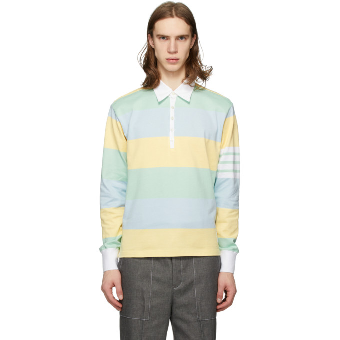 THOM BROWNE THOM BROWNE MULTICOLOR RUGBY STRIPE FUNMIX 4-BAR POLO