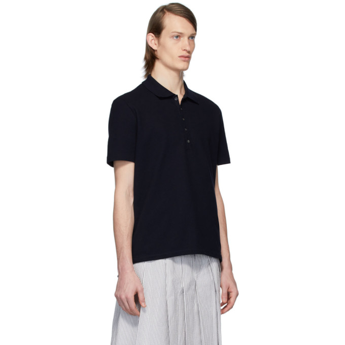 THOM BROWNE THOM BROWNE NAVY CENTER-BACK STRIPE POLO