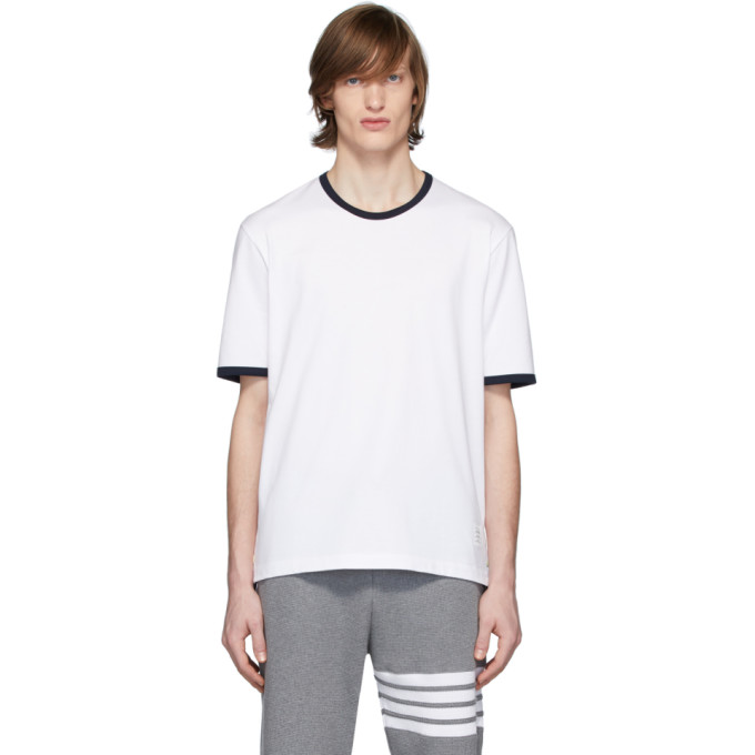 THOM BROWNE THOM BROWNE WHITE RINGER T-SHIRT